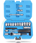 🔧📐Coffret douilles universel, cliquet angle réduit avec rallonge‑cardan, pour auto moto et meubles🚗✨